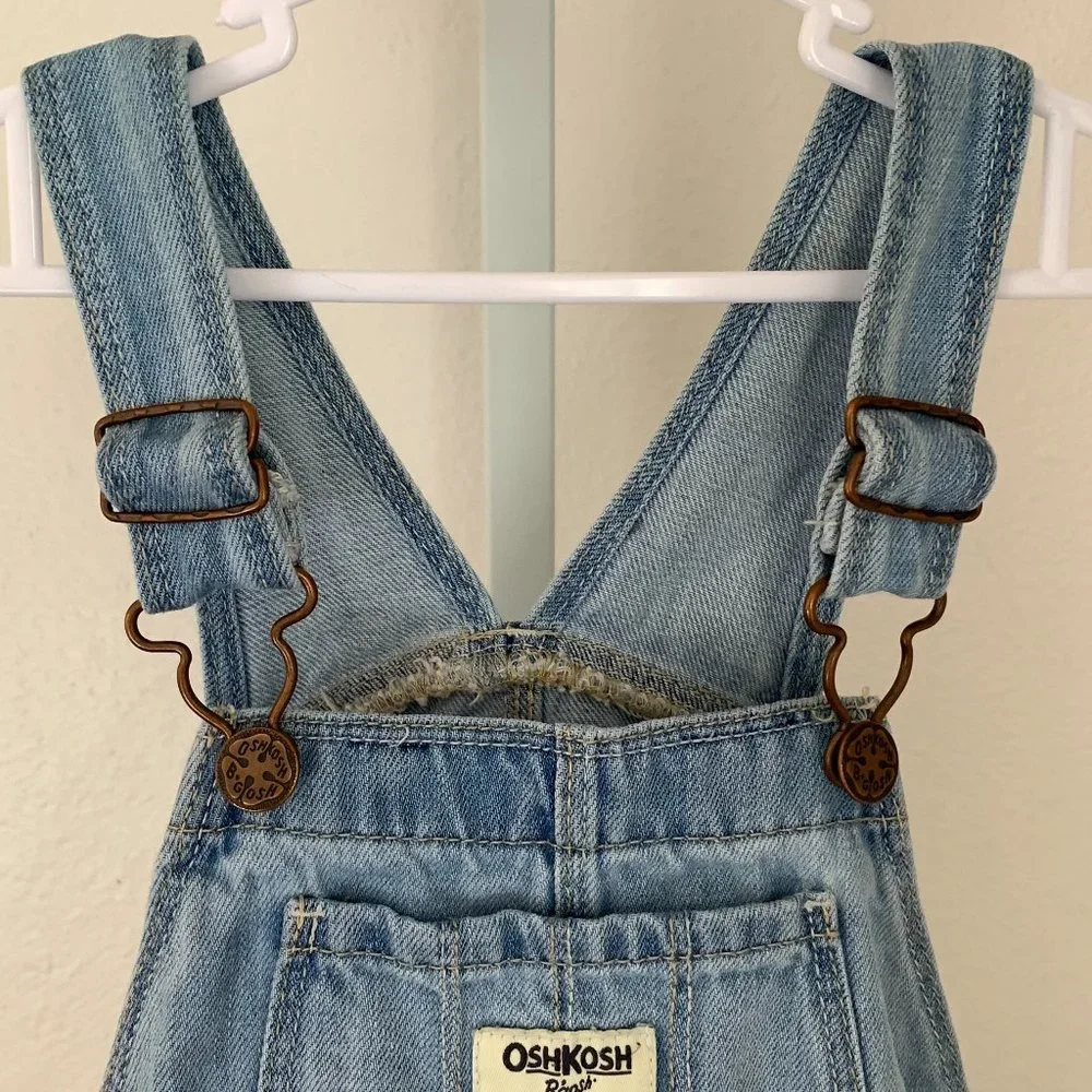 OSHKOSH B'GOSH Girls Denim Bib Dress with Sparkle Tutu, Blue & Ivory, Size:‎ 3T
